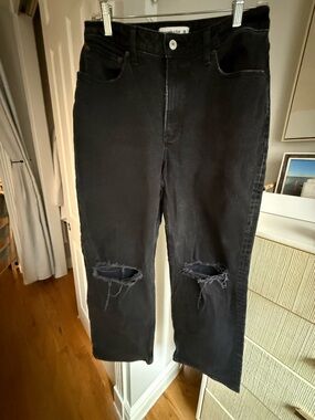 Abercrombie & Fitch Curve Love High Rise 90s Relaxed Jean, Black, Sz. 29 Short